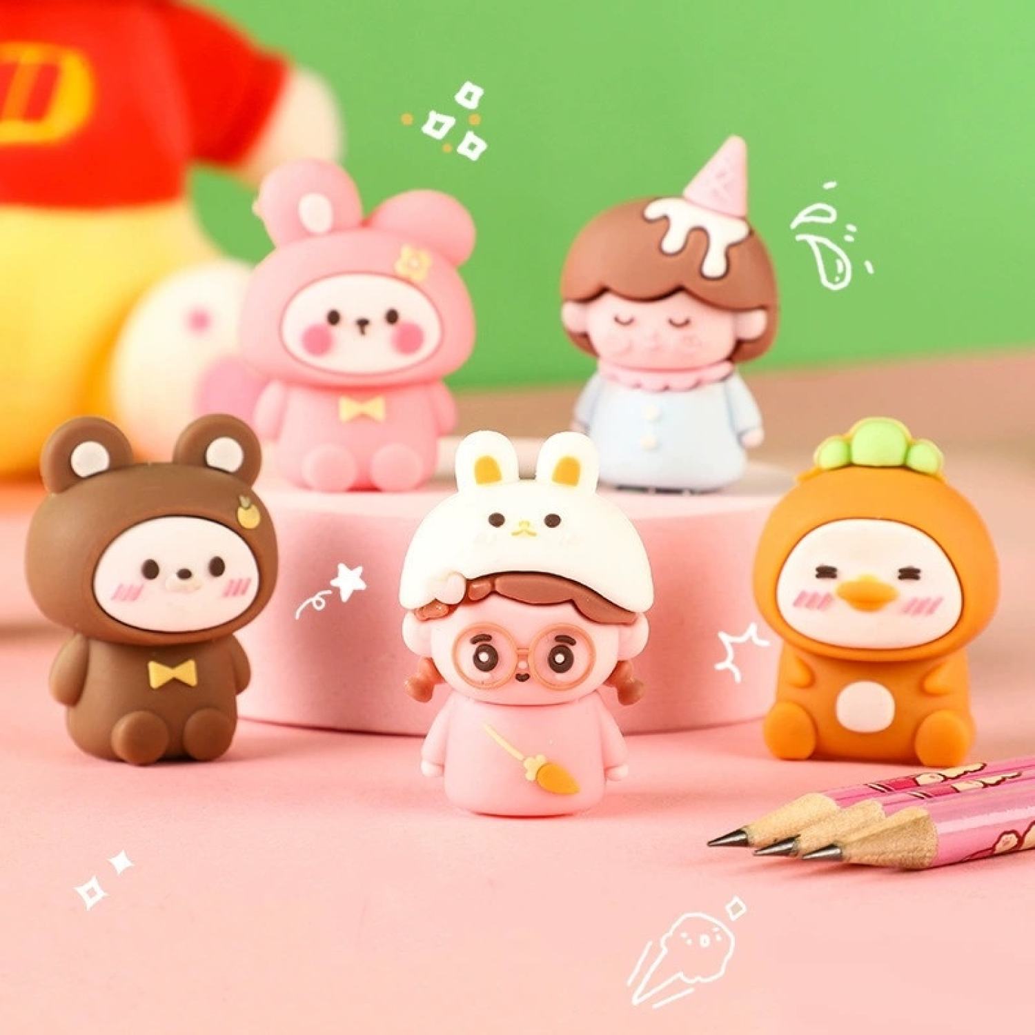 Đồ chuốt bút chì mini họa tiết hoạt hình dễ thương cho bé