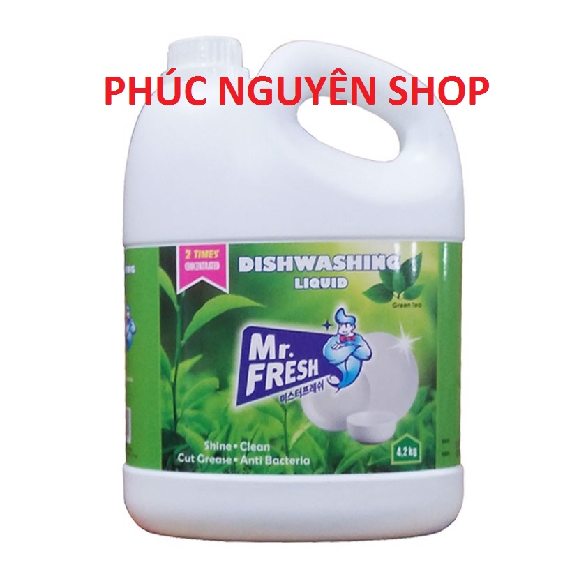 [HCM]Nước rửa chén bát siêu đậm đặc Mr.Fresh 4.2kg Hương Trà xanh PNS669