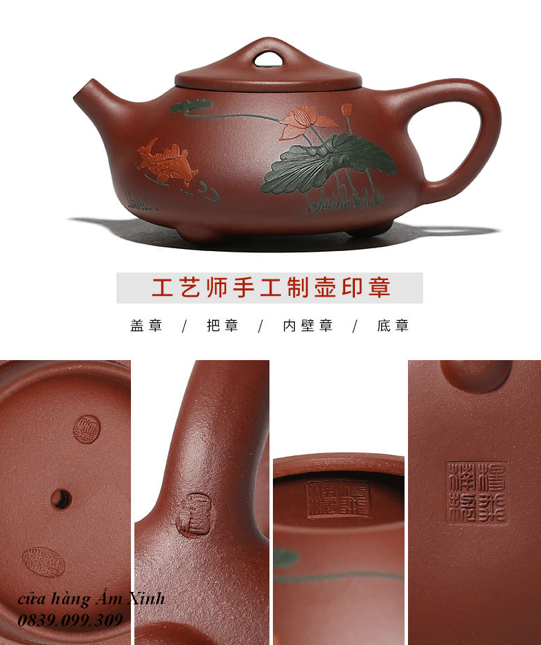 Ấm tử sa nghi hưng thạch biều 250 ml