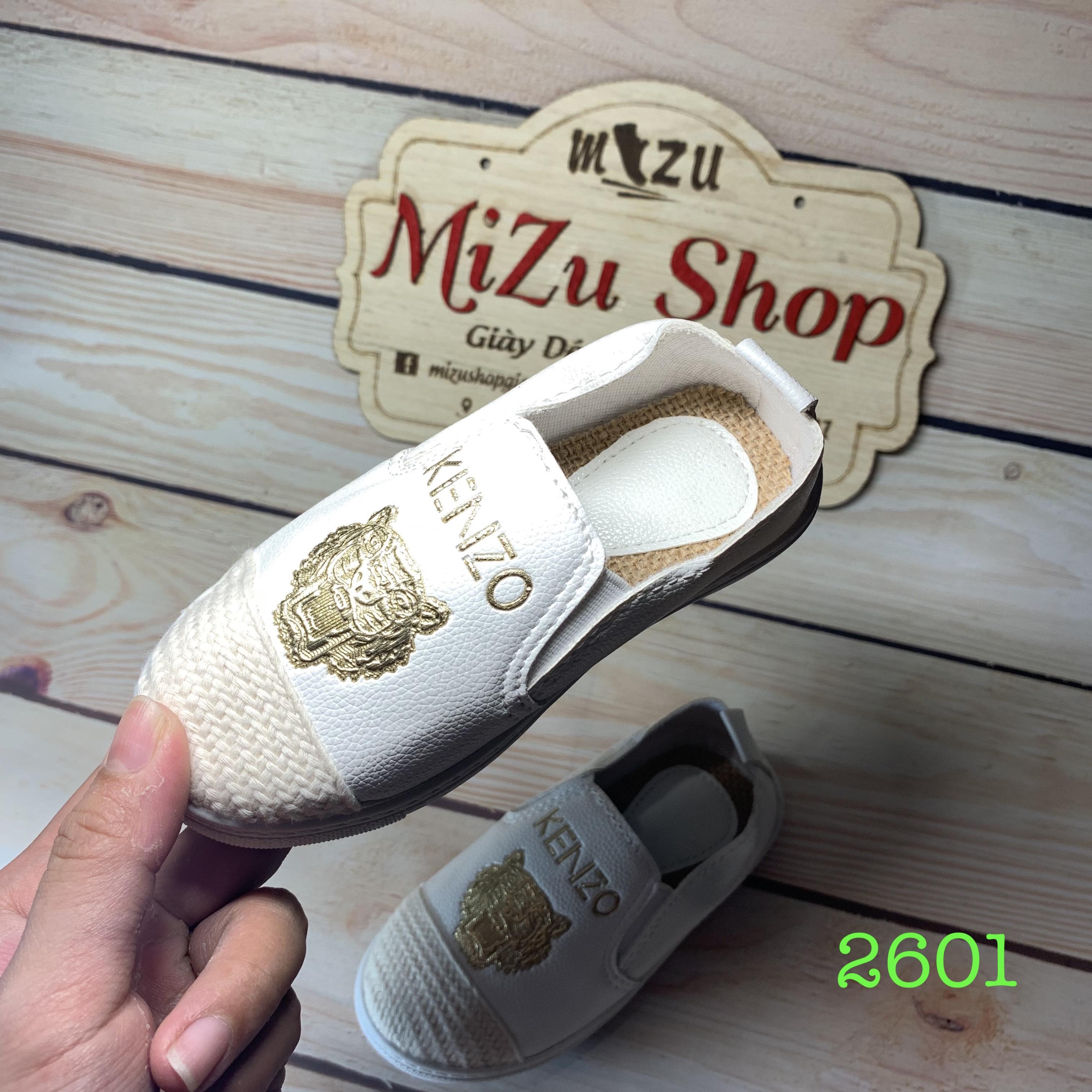 Size 27 đến 36 giày lười trẻ em da mềm mũi vải mã 2601
