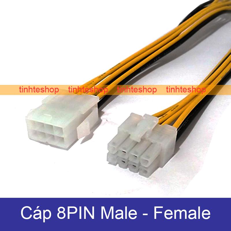 Cáp nối dài nguồn PCI-E card màn hình - Cáp nguồn 8 pin đực sang 8 pin cái 20Cm