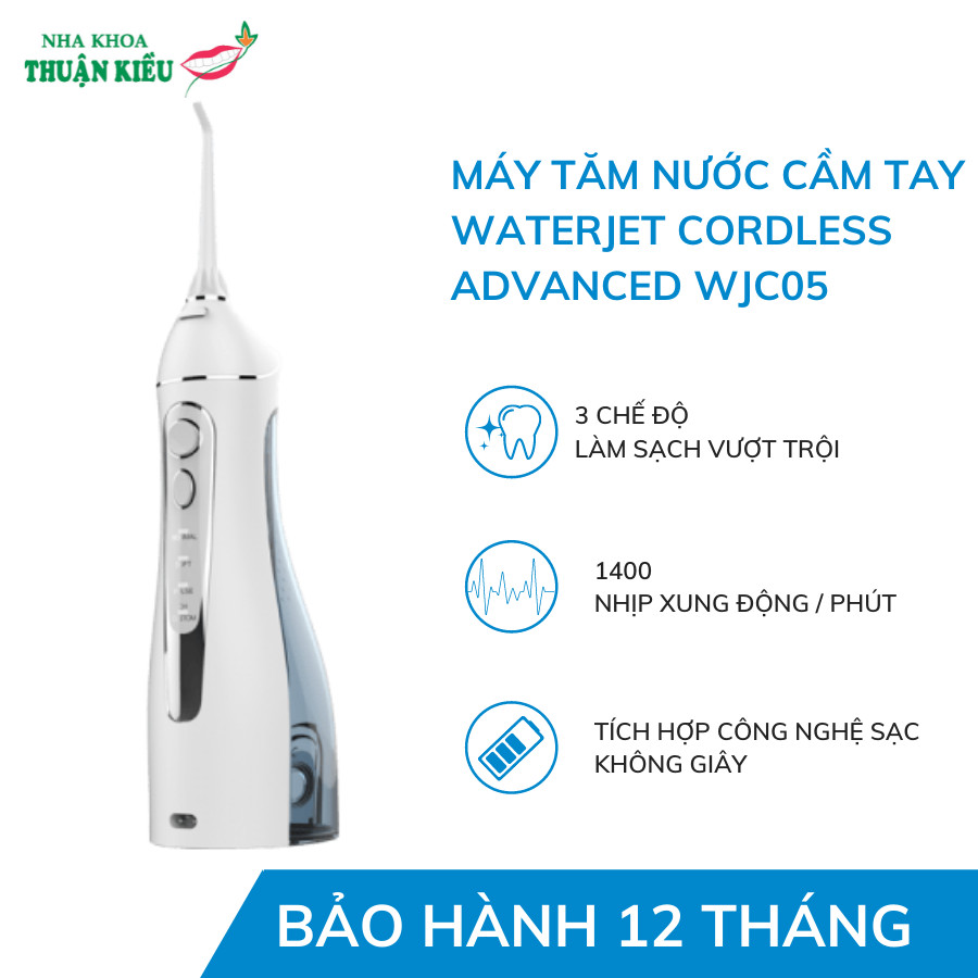 Máy tăm nước cầm tay vệ sinh răng miệng water jet cordless advanced wjc05 hàng mỹ bảo hành 12 tháng