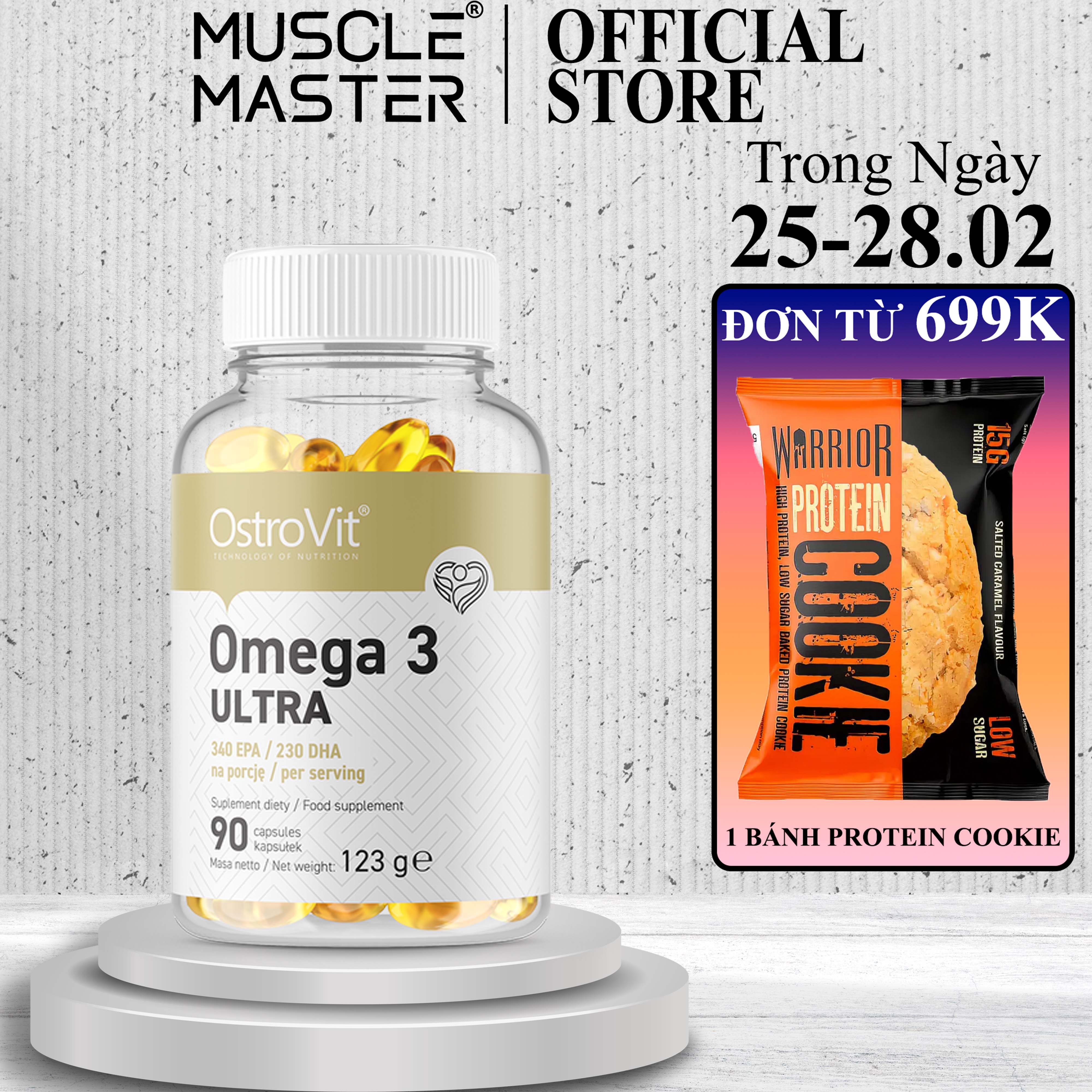 Viên Dầu Cá Cô Đặc Ostrovit Omega 3 Ultra 90 Viên