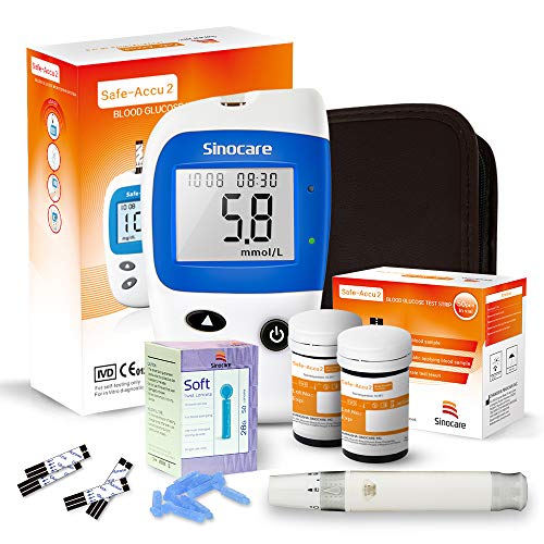 Máy đo đường huyết kỹ thuật số cao cấp Sinocare safe-accu2, 25QUE +50 KIM CHÍCH MÁU