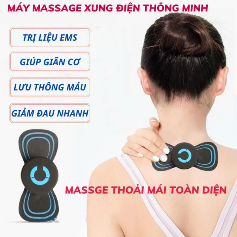 Miếng Dán Massage Xung Điện, Miếng mát xa cổ vay gáy,Miếng Dán Massage Toàn Thân, Máy Massage Mini Thư Giãn, Máy Mát Xa Châm Cứu Đấm Bóp ,giúp giảm đau nhức hiểu quả - Đệm massage cổ vai gáy, máy massage mini, miếng dán mát xa toàn thân, máy mát xa xung đ