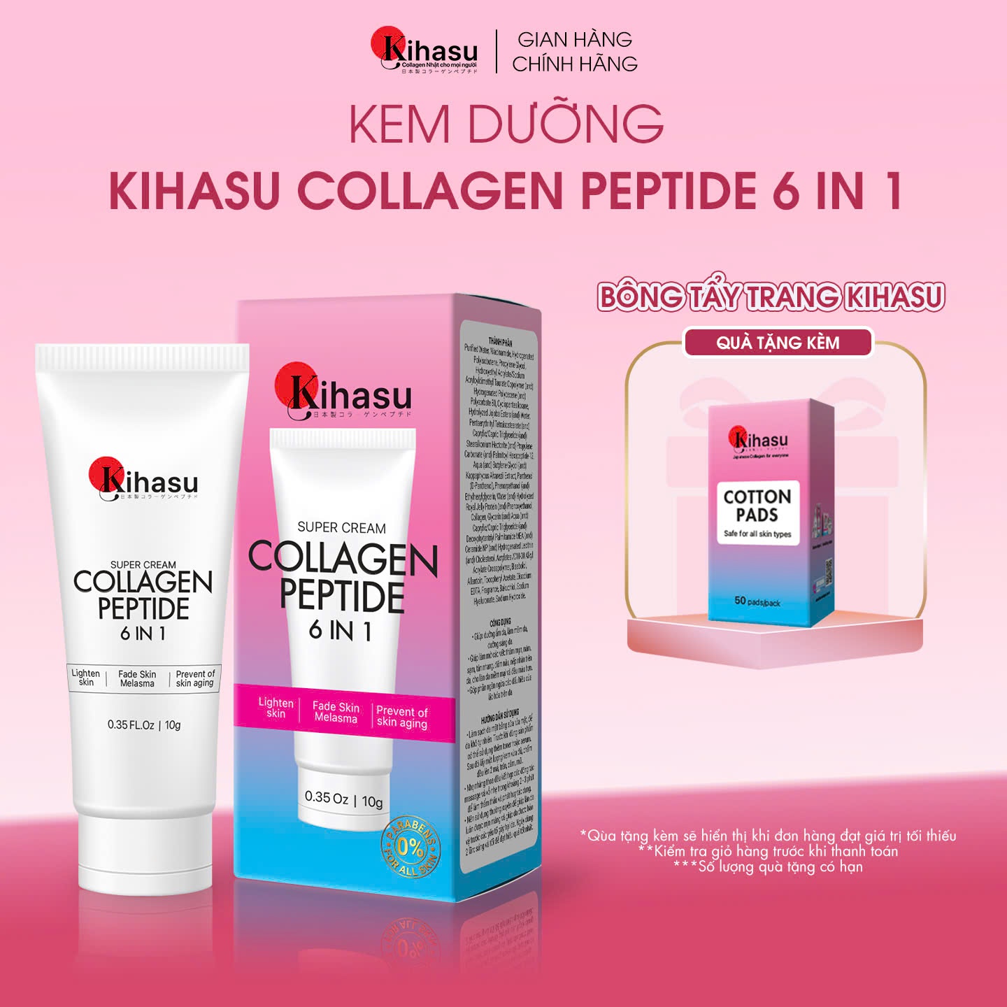 Kem Dưỡng Collagen Peptide Kihasu 6in1 Giúp Da Căng Bóng, Trắng Sáng, Mờ Nám, Trẻ Hơn 4 Tuổi Chỉ Sau 8 Tuần Sử Dụng