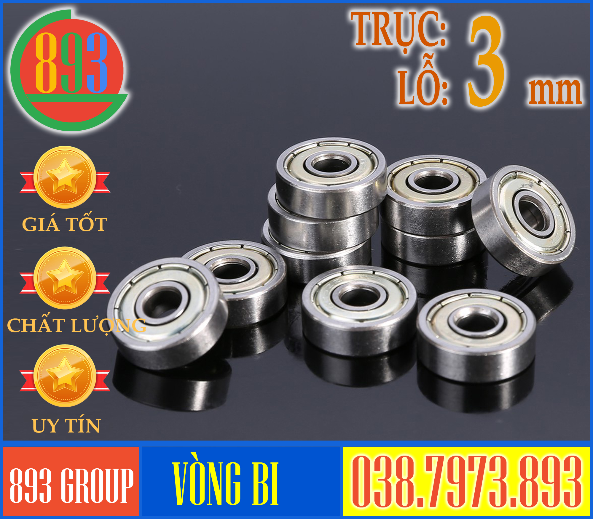 Set 10 vòng bi trục 3mm - mã 603 - 623 - 633 - 683 - 693 - mr83 cho động cơ, máy cnc, in 3d, patin, ván trượt, bánh xe bạc đạn