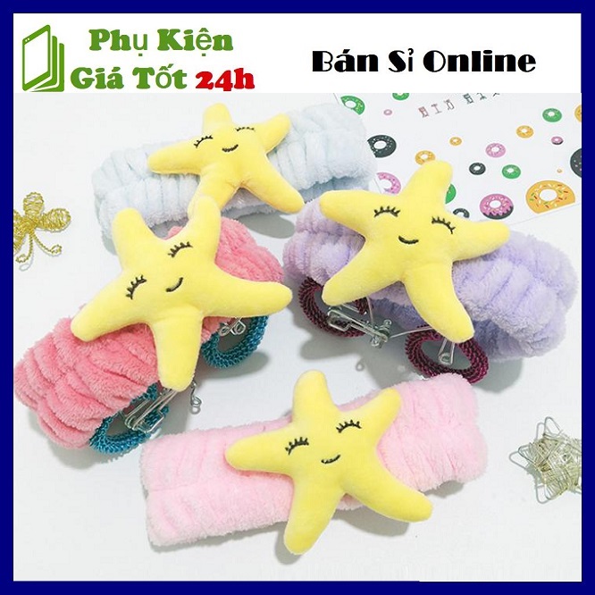 ⚡ băng đô 3d nhung hình sao biển hài hước - băng đô rửa mặt turba ngôi sao mặt cười may mắn ⚡