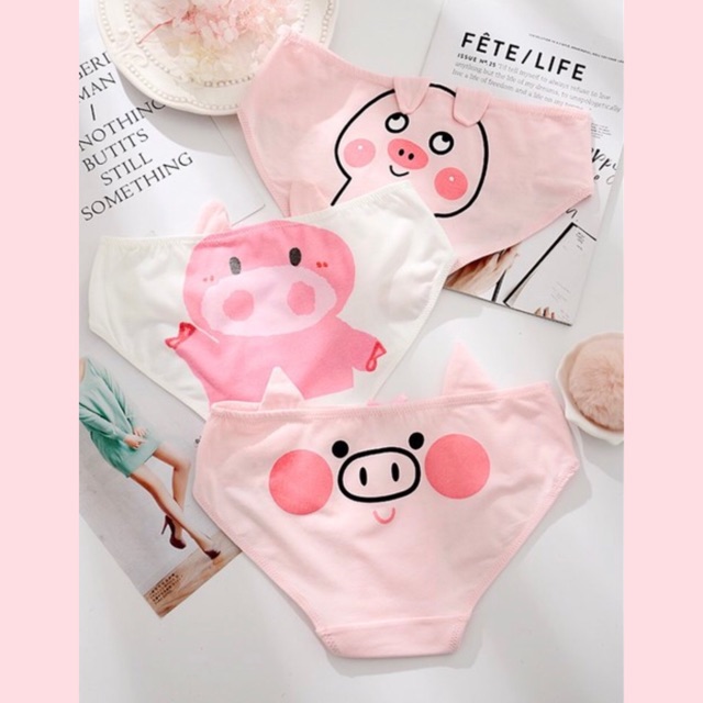 Lẻ và combo 3 quần lót heo hồng dễ thương 🐷
