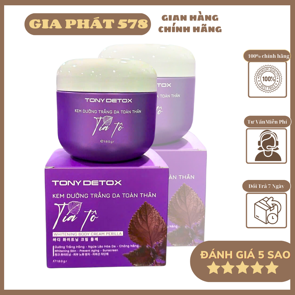 Kem Body Tía Tô Dưỡng Trắng Da Toàn thân 180g