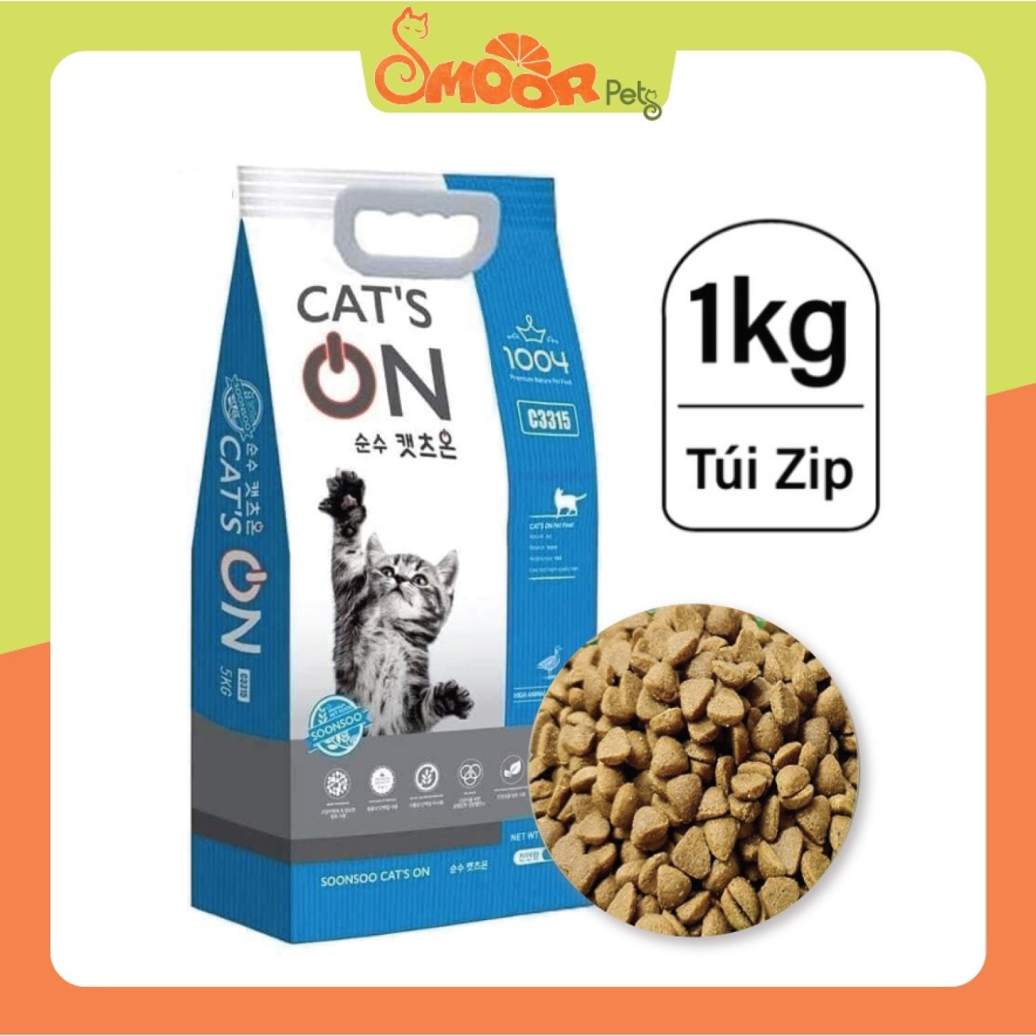Hạt Cat's On 1kg cho mèo mọi lứa tuổi - Thức ăn hạt khô cho mèo Cat On