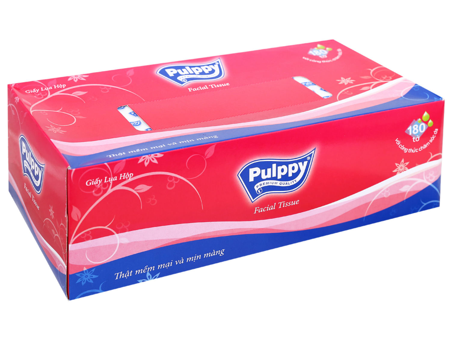 5 Hộp khăn giấy, khăn giấy lụa hộp Pulppy 180 tơ` 2 lớp hàng khuyến mãi