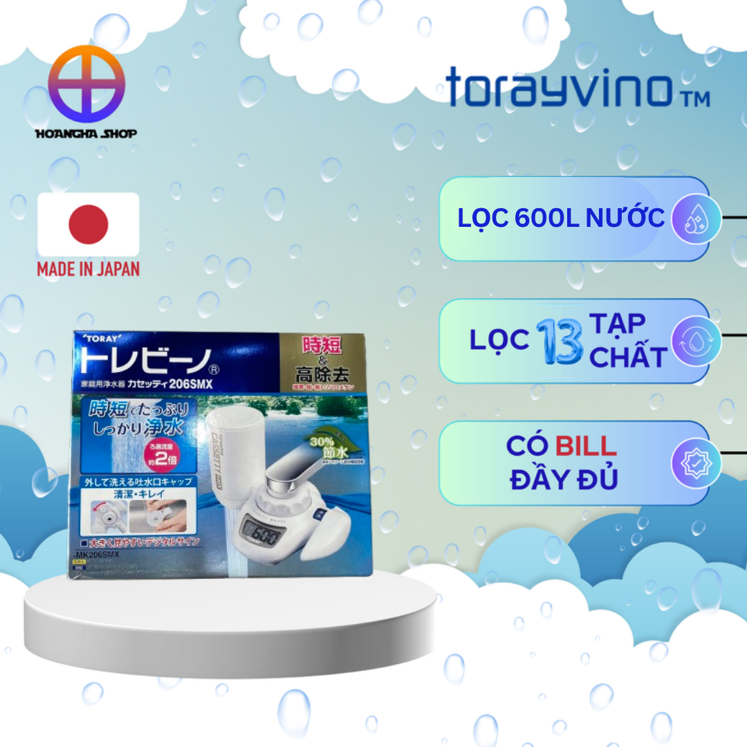 Máy lọc nước tại vòi MK206 SMX TorayVino Bản nâng cấp Mk204 Mk206 -lọc 600L 13 tạp chất
