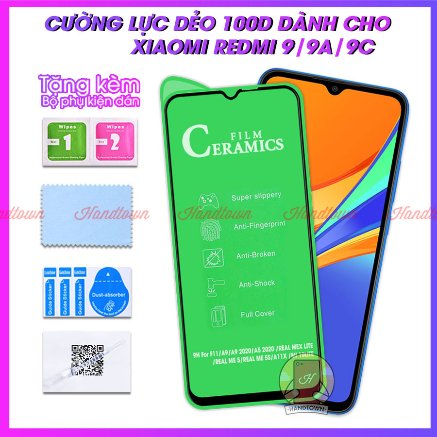 Kính Cường Lực Xiaomi Redmi 9 9A 9C Ceramics Dẻo 100D chống vỡ