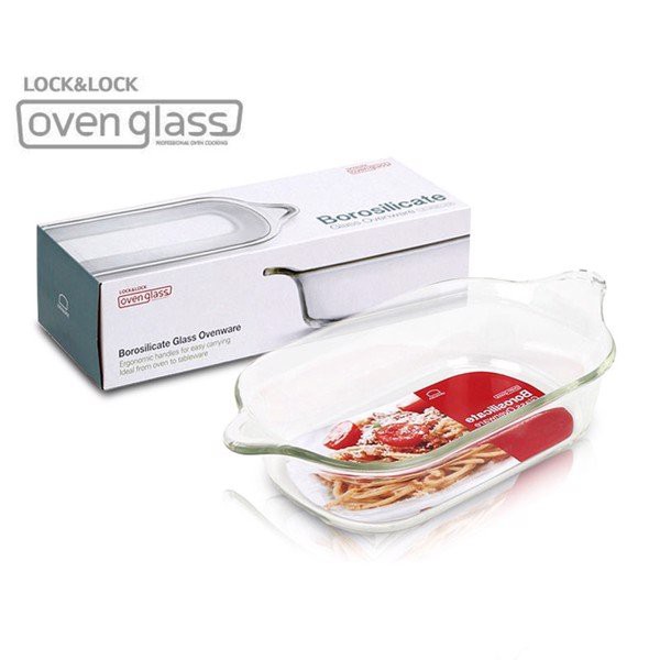 Khay nướng - dĩa thủy tinh chịu nhiệt lock&lock 2000ml