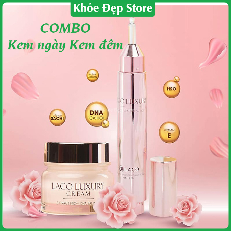 Combo Kem dưỡng da ban ngày và kem dưỡng da ban đên Luxury - Bộ đôi Dưỡng ẩm Nâng tone Trắng da và Giảm 68% sắc tố sạm da trong 3 tuần - Dành cho da dầu mụn nhạy cảm