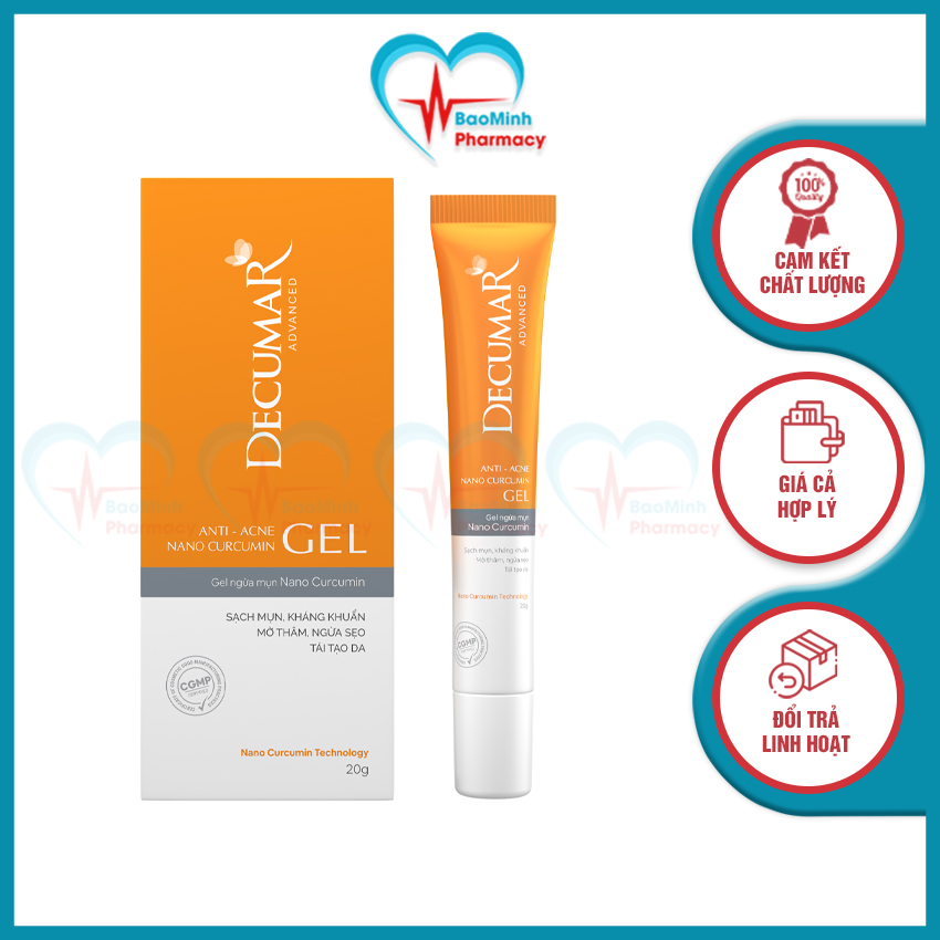 [FREESHIP] Gel Ngừa Mụn Decumar Siêu Nghệ Nano Thiên Nhiên BM10 Xẹp Mụn, Kháng Khuẩn, Làm Mờ Thâm, Ngừa Sẹo Sau Mụn Hiệu Quả - Bảo Minh Pharmacy