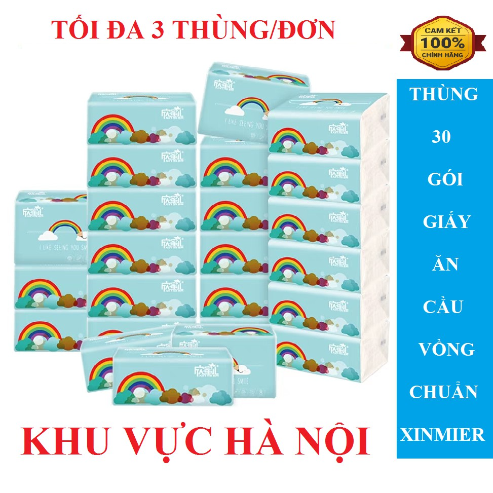 Combo 10 Gói Giấy Ăn Cầu Vồng Dai Mịn Gói 300 Tờ, 10 Gói Giấy ăn Khăn Giấy Cầu Vồng Giá Rẻ, Khan Giay, Giay An