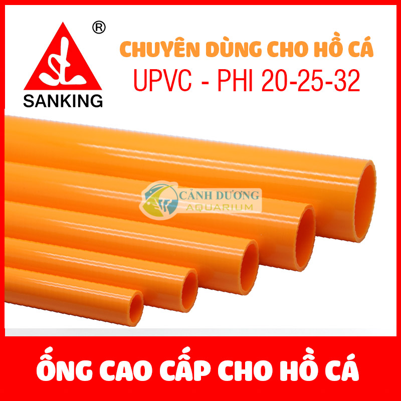 Ống sanking màu cam upvc phi 20-25-32-40 cho hồ cá