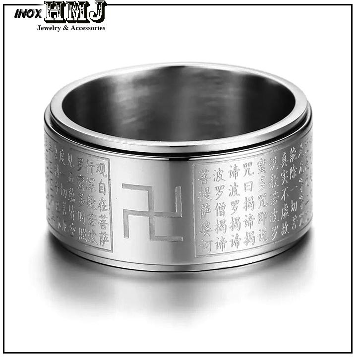 [HCM]Nhẫn Bát Nhã Tâm Kinh Đem Lại Vạn Sự Như Ý Bình An May Mắn_TRẮNG BẠC .