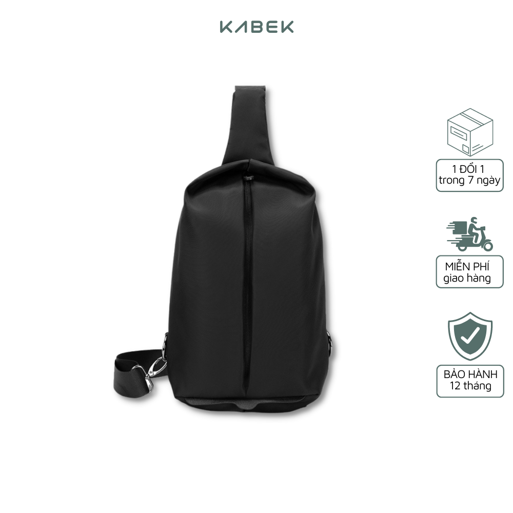 Túi Đeo Chéo Nam Thời Trang Chất Vải Mịn Đen Chống Nước Kabe55