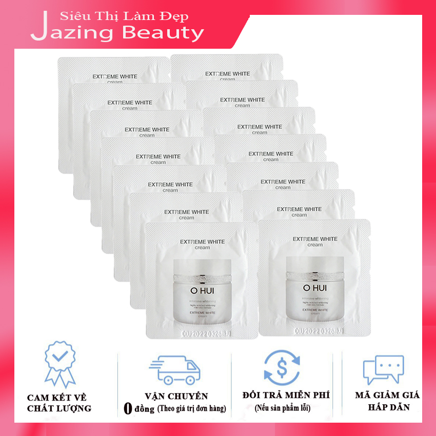 [Hỗ Trợ Ship + Hoàn Tiền 12%] Combo 15 gói Sample Kem Dưỡng Trắng Da Và Chống Lão Hóa Ohui Extreme White Cream 1ml x 15