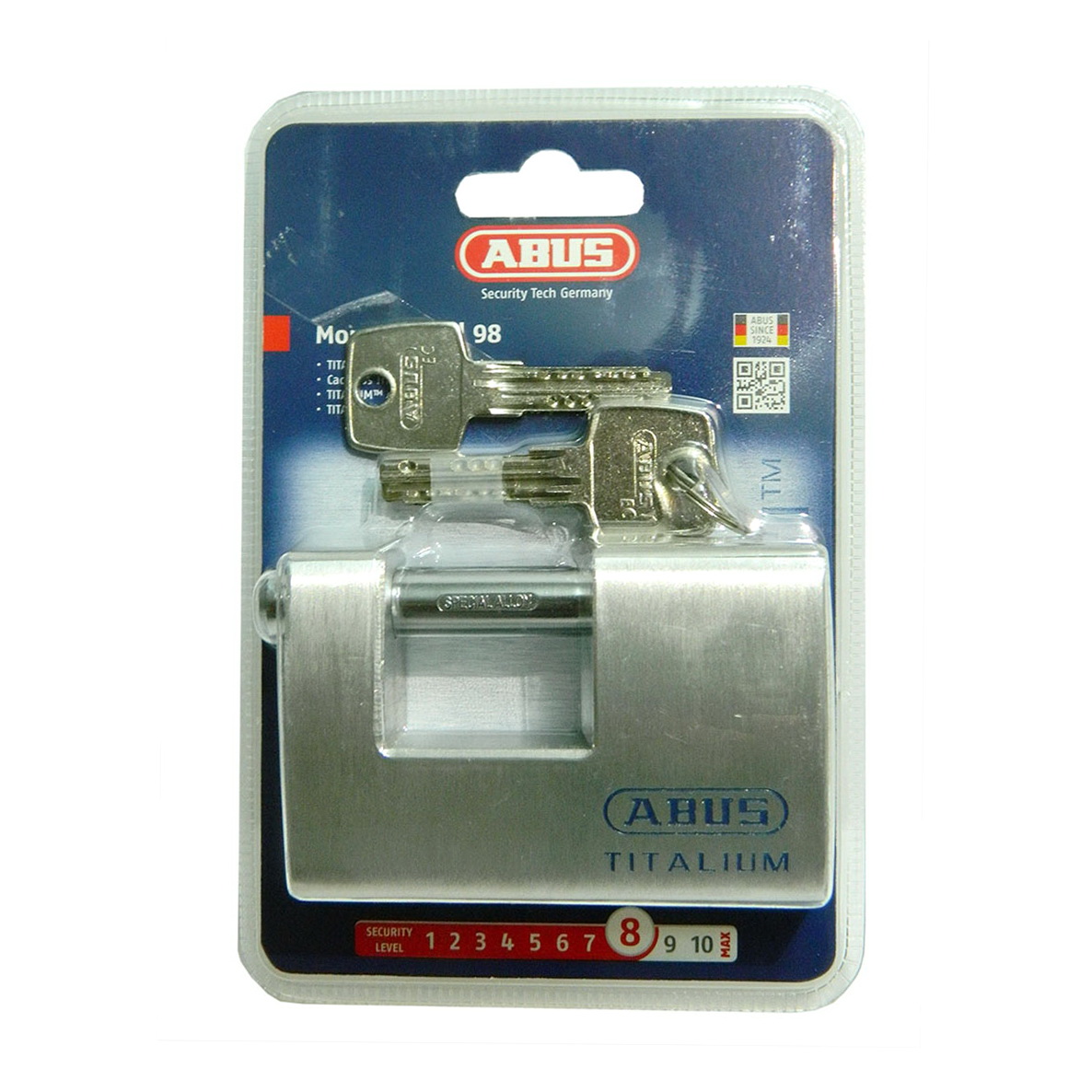 Ổ khóa cầu ngang abus 98ti/90 thân titalium rộng 90mm - tievn