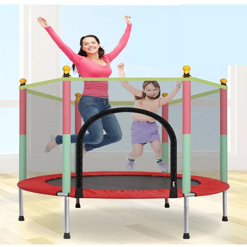 Nhà nhảy nhún ,Nhà bóng trẻ em, nhà nhún lò xo lục giác có lan can, Đệm nhún lò xo cho bé