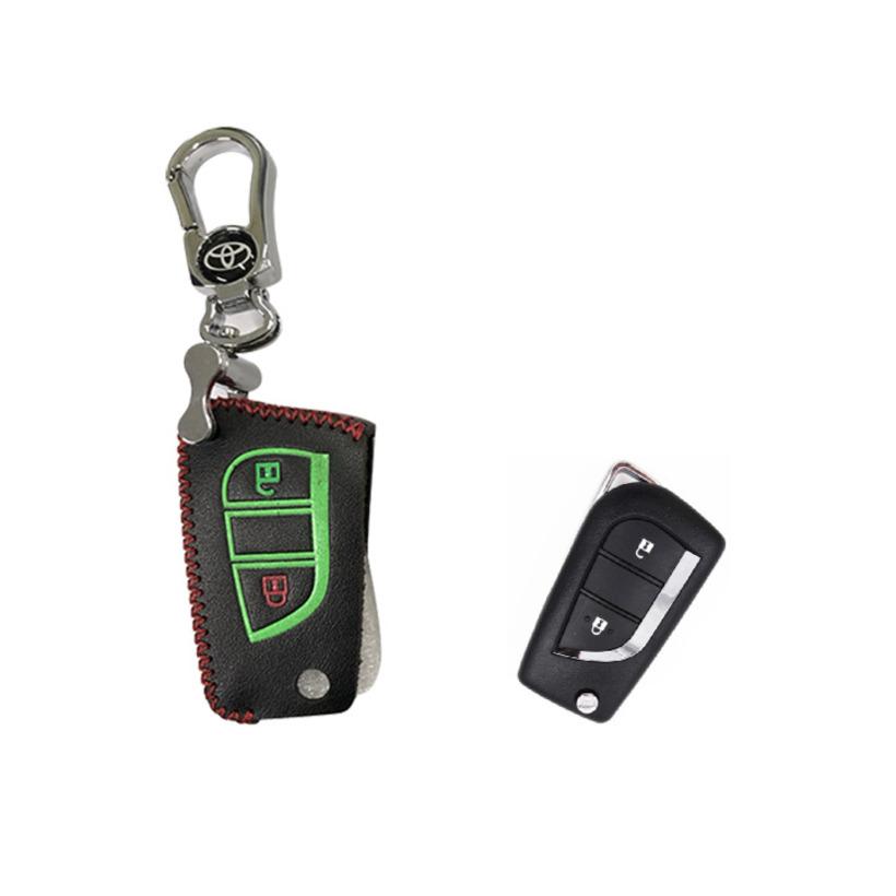 Bao da bọc chìa khóa ô tô, xe hơi da thật phản quang cao cấp cho Toyota ALTIS, FORTUNER, HIGHLANDER, CAMRY, RAV4