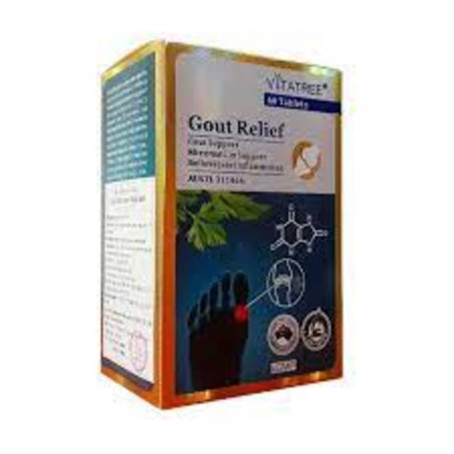 [Nhà thuốᴄ 9523] -Viên Uống Vitatree Gout Relief Hỗ Trợ Giảm Triệu Chứng Gout Viêm Khớp -60 Viên