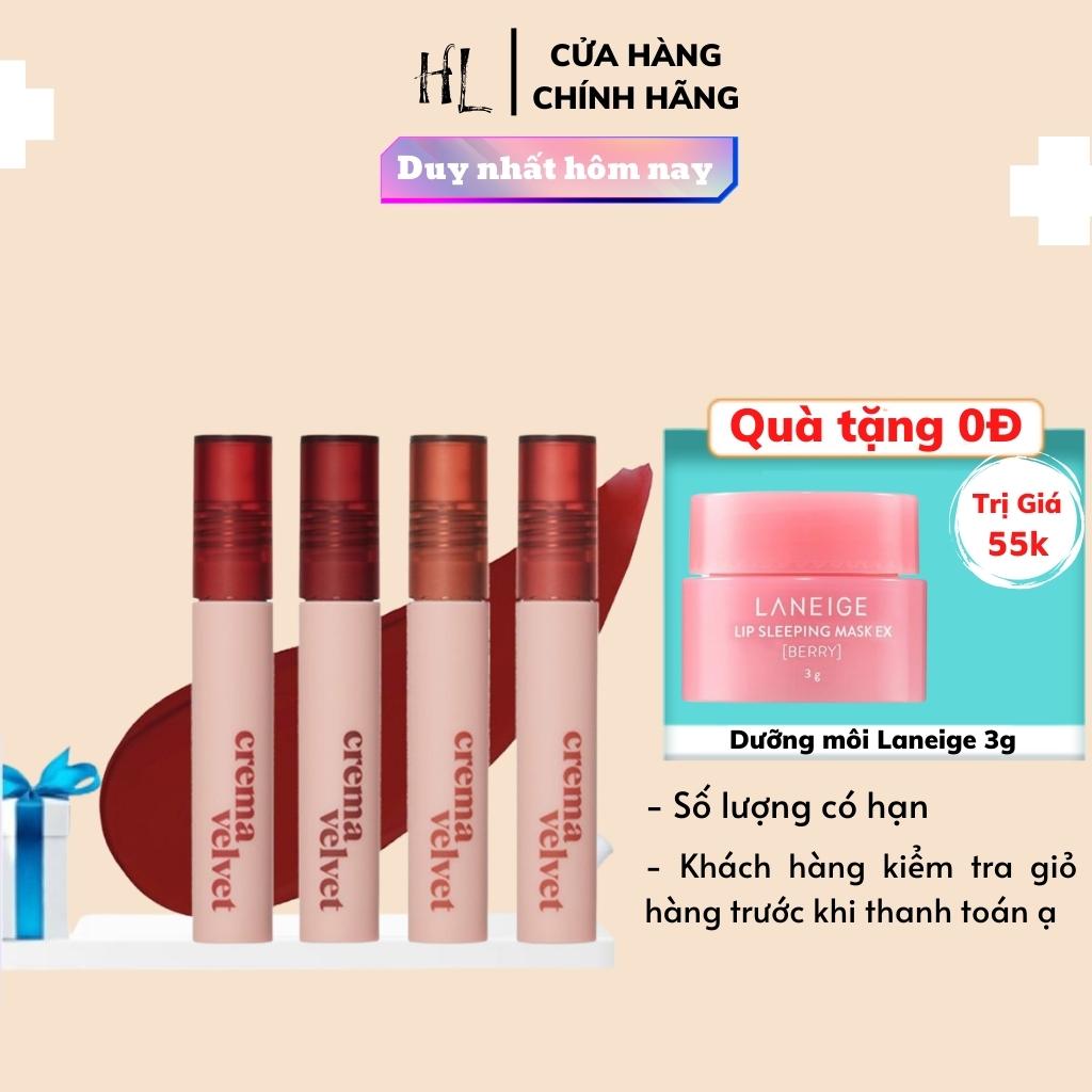 Son kem lì, không trôi, mịn mượt Etude Crema Velvet Tint 3.6g. dhc dưỡng môi, lâu trôi - Sale Chính hãng