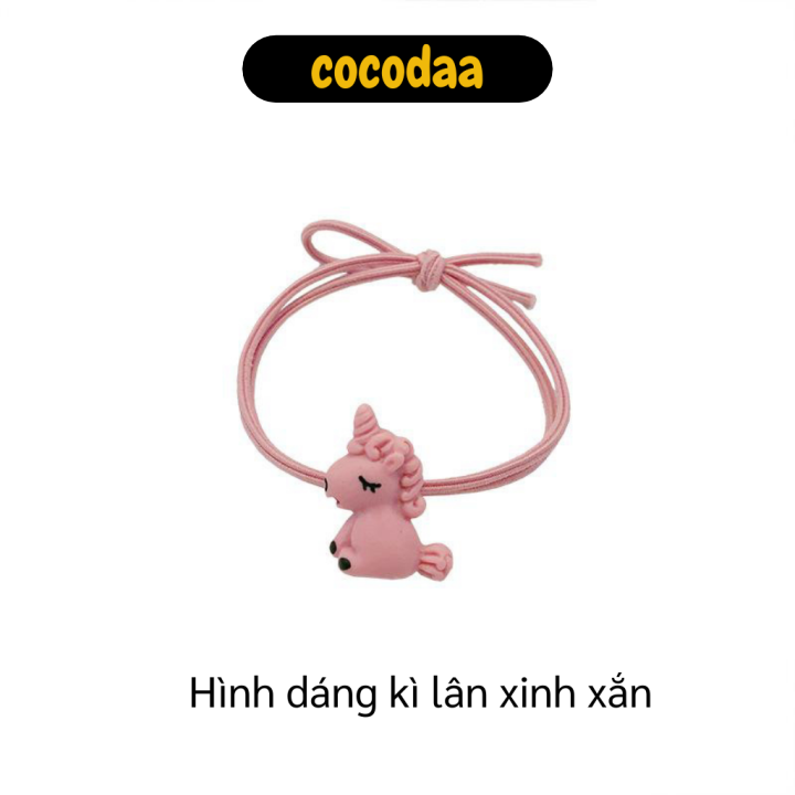 Dây cột tóc - Combo 5 dây thun buộc tóc hình kỳ lân đáng yêu cho bé gái, bạn nữ - Dây cột tóc cực xinh xắn đáng yêu