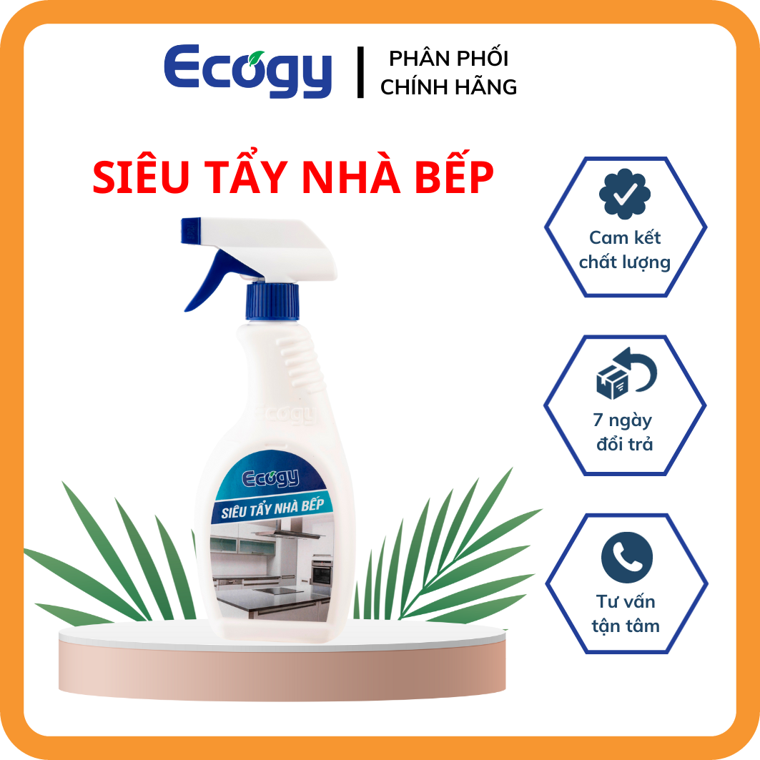 SIÊU TẨY NHÀ BẾP Ecogy đánh bay vết dầu mỡ bám trên xoong chảo, máy hút mùi, bếp ga, bếp từ, vệ sinh bếp sạch sẽ