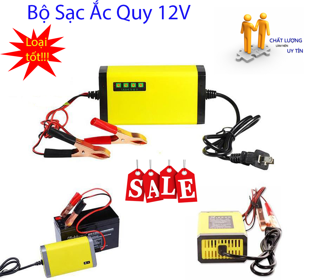 [FREESHIP - GIÁ SỈ] Máy Sạc Bình Ắc Quy Tự Động Cho Xe Máy (12V 2A) Sạc Bình Nhanh Cho Xe Máy, Xe Ô Tô, Xe Đạp Điện Và Các Loại Bình Điện Khác Nhau - Sạc Bình Ác Quy, Ắc Quy Ô Tô, Bộ Sạc Bình Ắc Quy 12V 2A Thông Minh