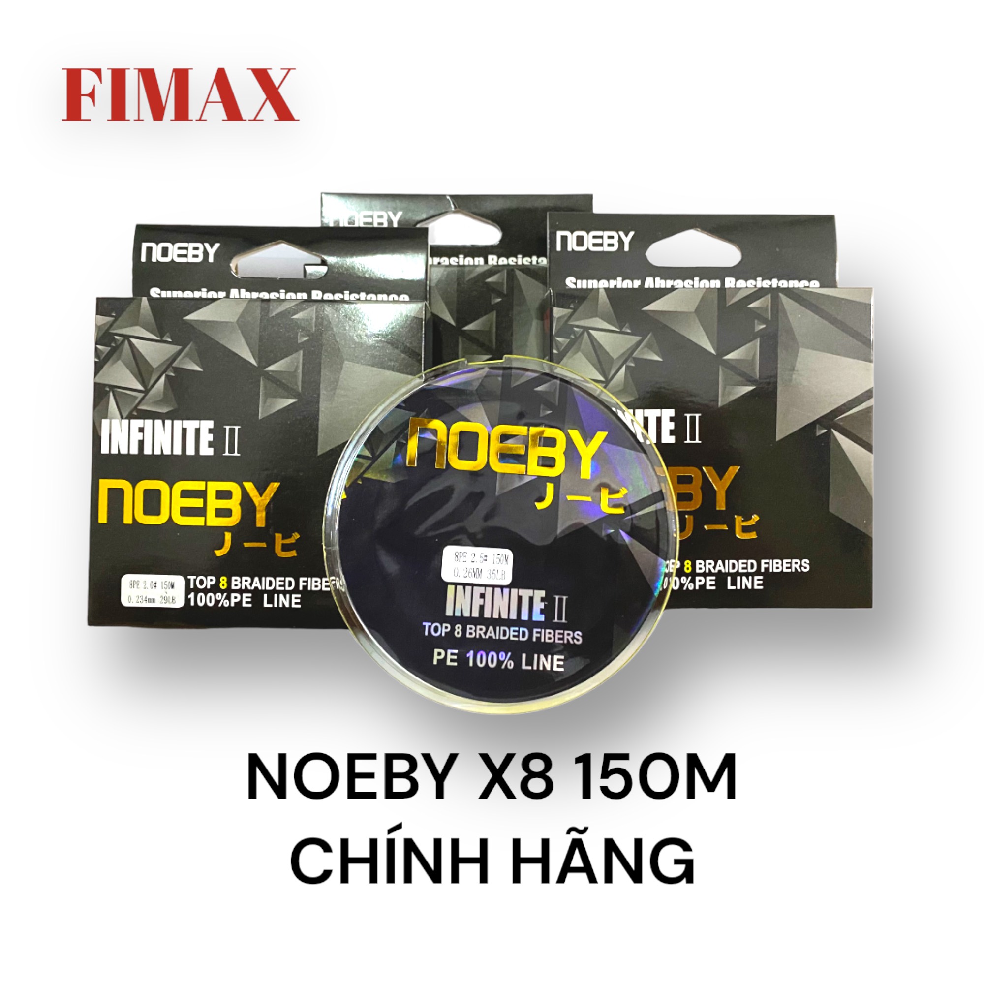 Dây câu lure, Dù NOEBY chính hãng 150m siêu bền, siêu mịn, chống nổ và chống thấm nước tốt, chuyên câu lóc, chẽm, cá biển