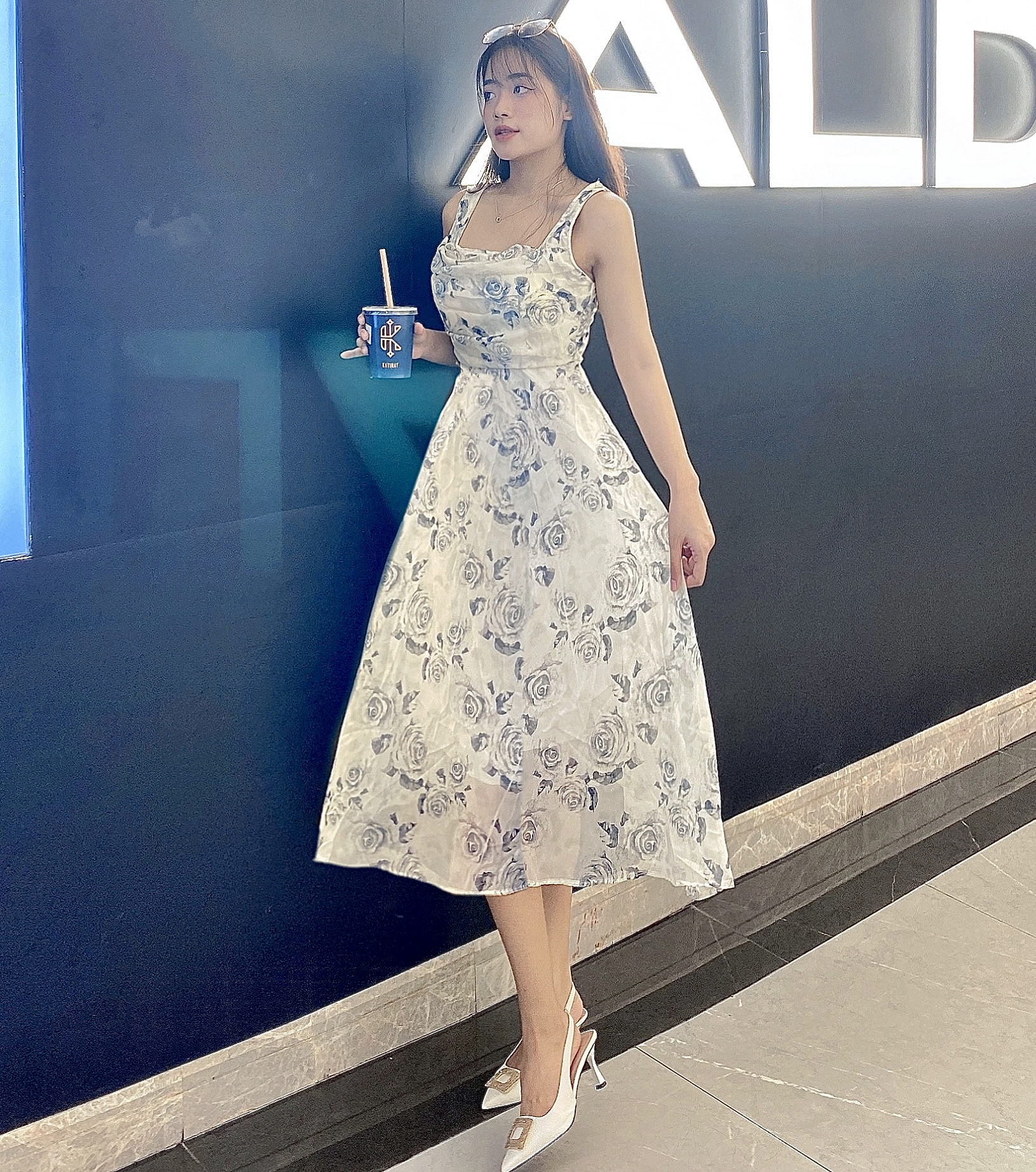 Đầm maxi voan 2s, váy xếp ly ngực có lót dây kéo kèm mút - Maxi HQ store