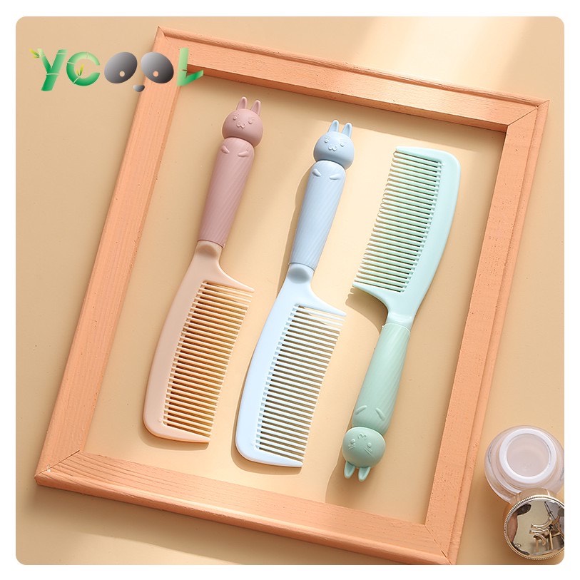 Lược chải tóc tay cầm hình thú dễ thương chống tĩnh điện - Thỏ Xanh lá