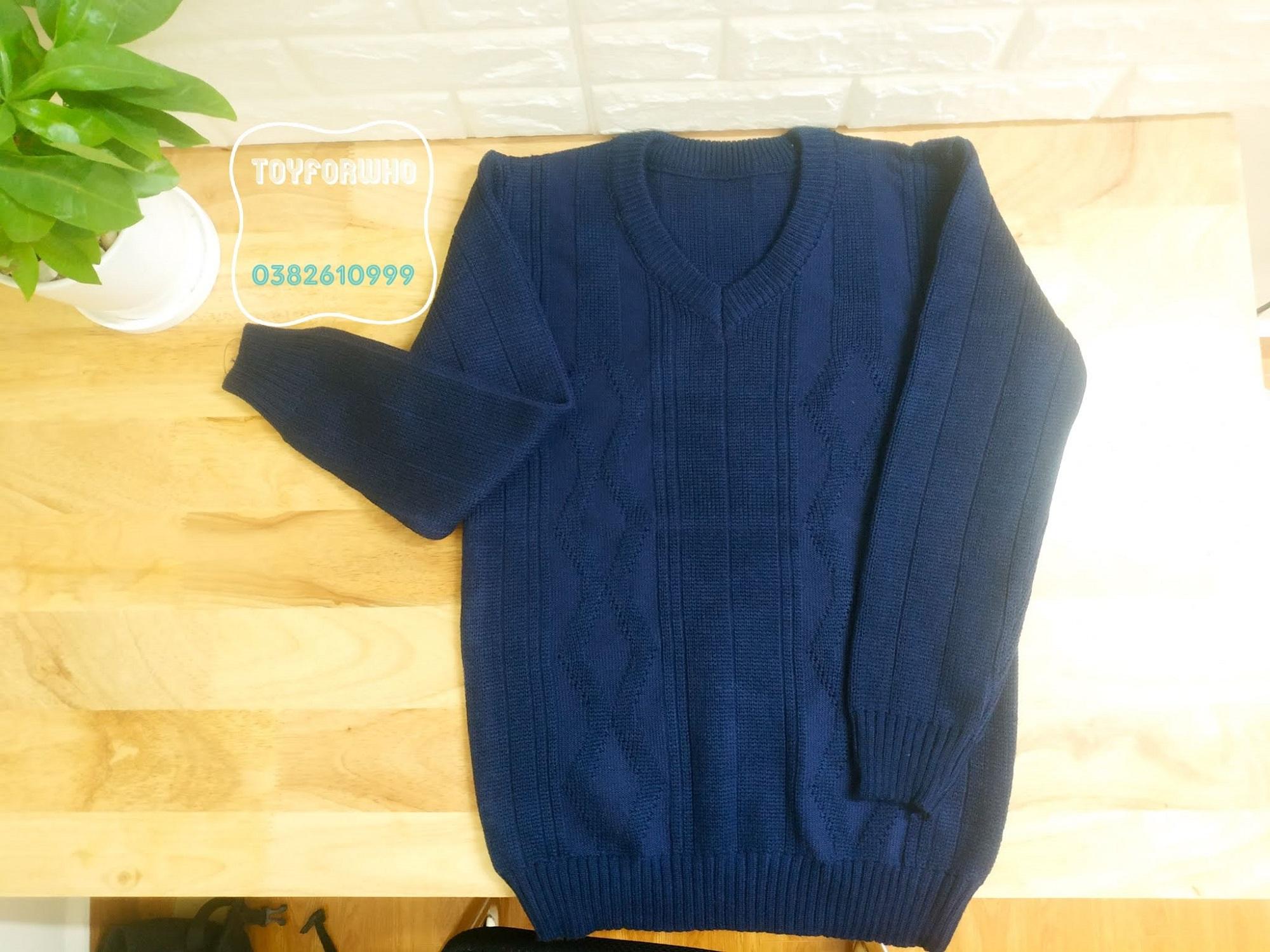 Áo len NAM trung niên cổ tim cho người lớn tuổi, cho bố - Made in Việt Nam