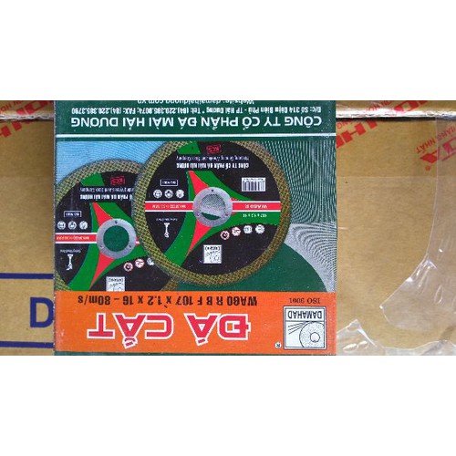 Hộp 25/50/100 viên đá cắt sắt cắt inox Hải Dương loại 1 Tấc, đá cắt sắt Hải Dương hàng việt nam chất lượng cao , đá dùng loại máy cầm tay , cắt sắt cắt inox - Dụng cụ cầm tay Nam