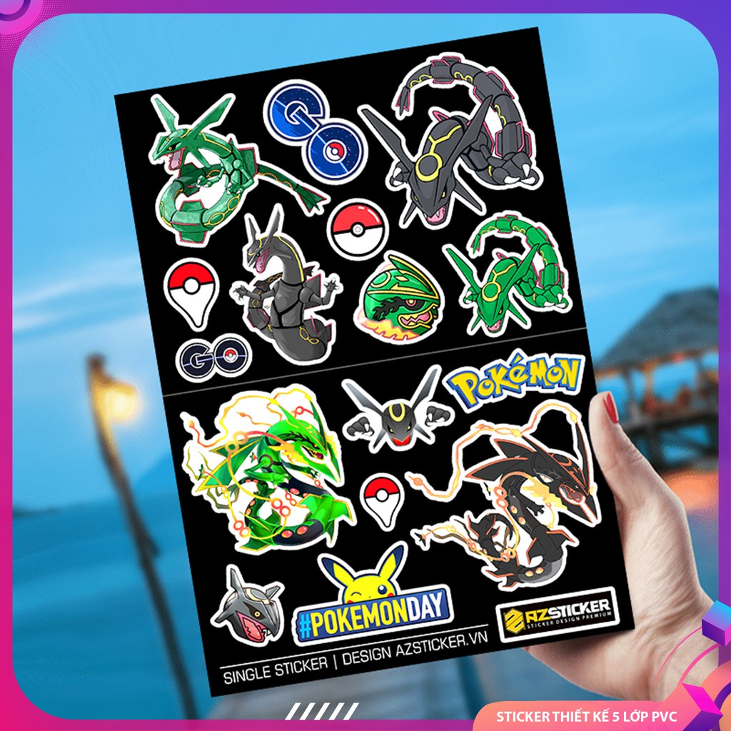 Sticker in Hình Pokemo Huyền Thoại | Sticker Dán Xe, Tem Dán Xe Máy, Xe Điện Chống Thấm Nước