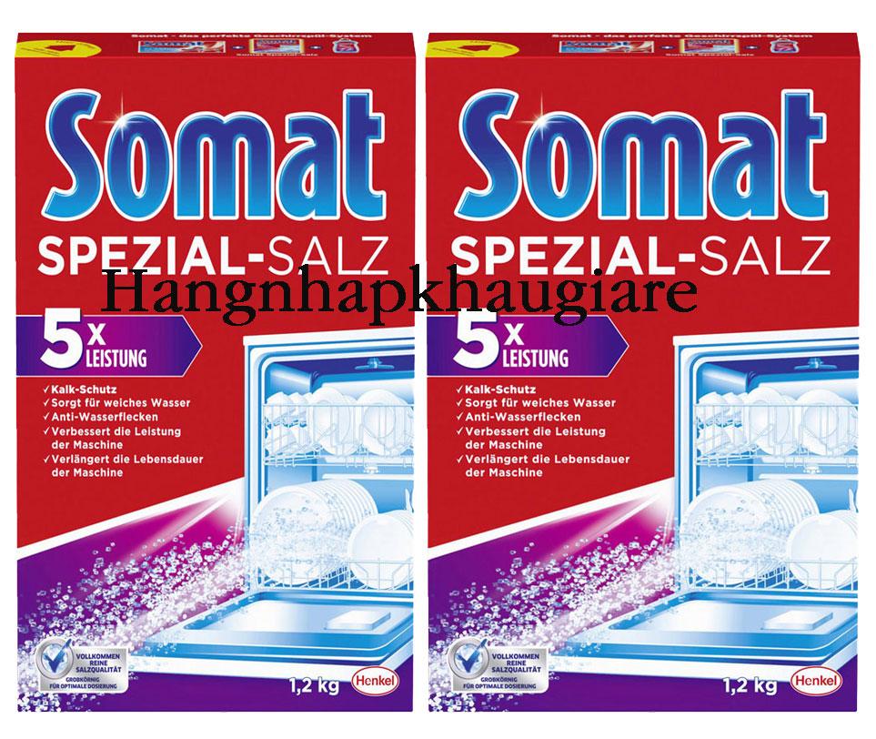 Combo 2 hộp muối rửa ly - bát somat 1.2kg x 2 hộp - đức
