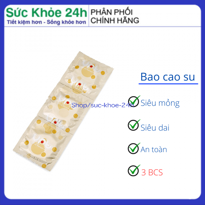 Bao cao su gia đình cao cấp VRT Excellent – Siêu mỏng, siêu dai, an toàn – 3 cái