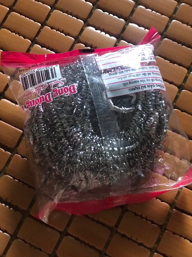 Miếng chà xoong inox , Giẻ sắt cọ xoong nồi dạng búi tròn