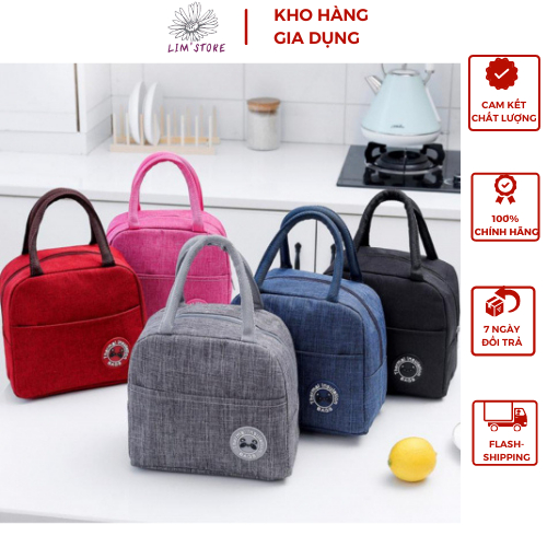 Túi đựng cơm giữ nhiệt có quai xách tiện lợi, túi mang cơm văn phòng