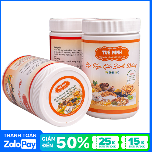 Bột ngũ cốc dinh dưỡng 16 loại hạt cao cấp Tuệ Minh 500gr -  Miễn phí ship toàn quốc