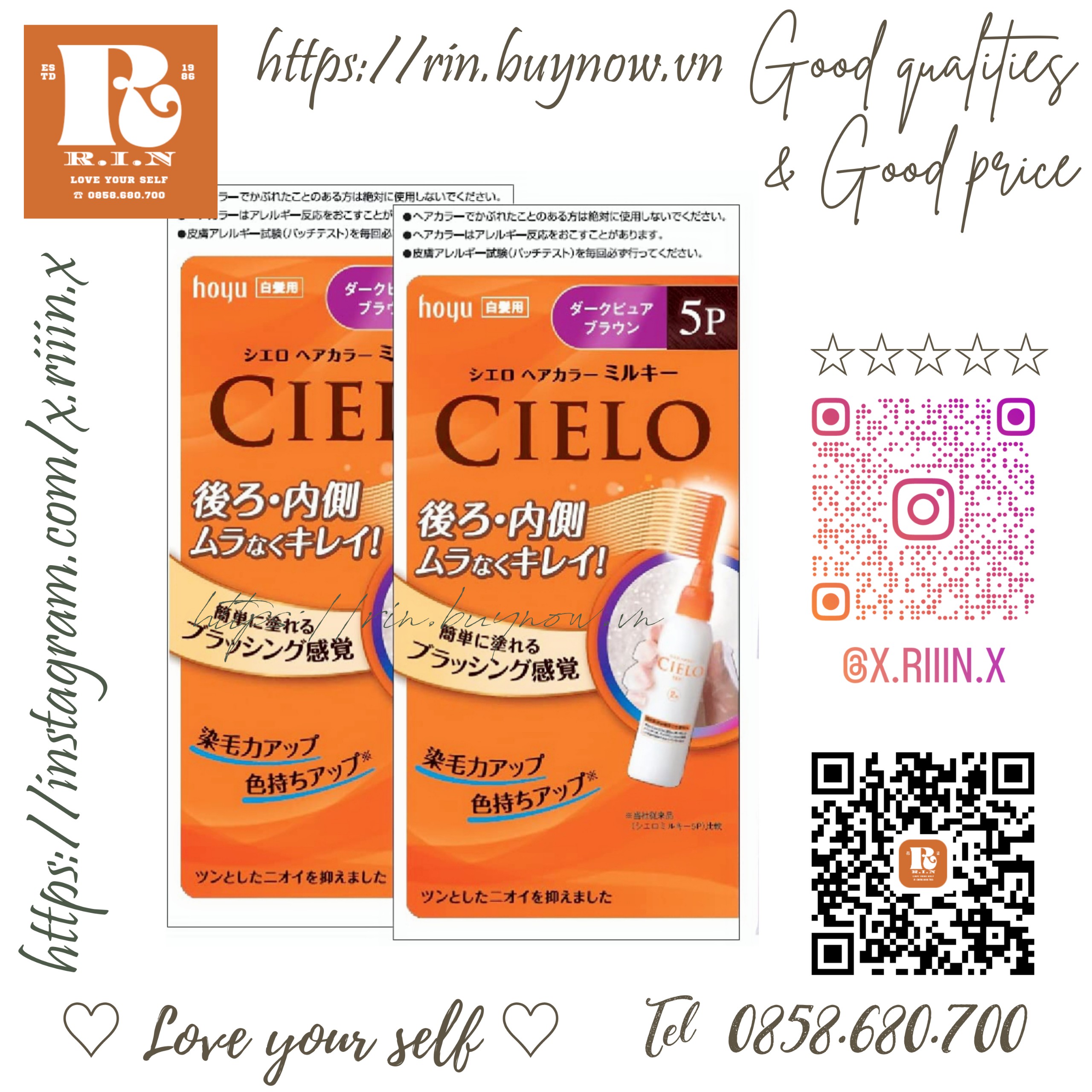 Riiin thuốc nhuộm phủ bạc hoyu cielo hair color ex 5p