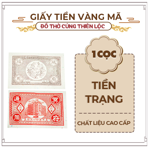 T.i.ề.n xu trạng vàng mã giấy cao cấp đồ thờ cúng thiên lộc - cọc 10 tép