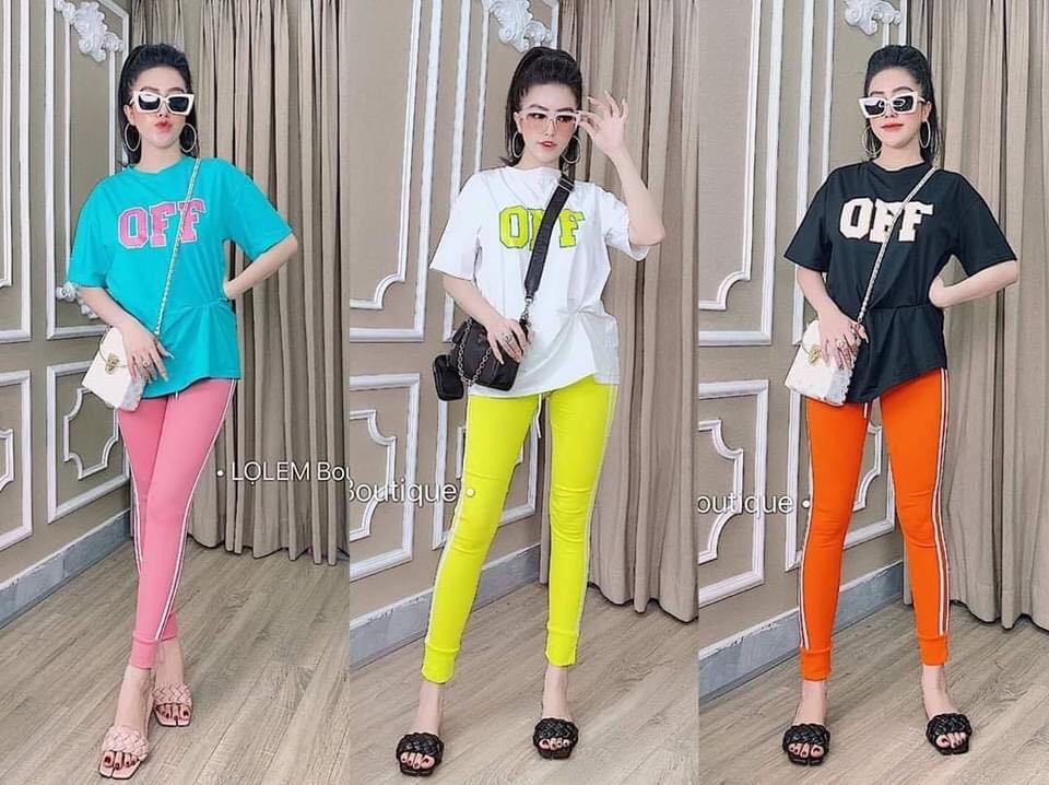 Set bộ thời trang thêu off dễ thương