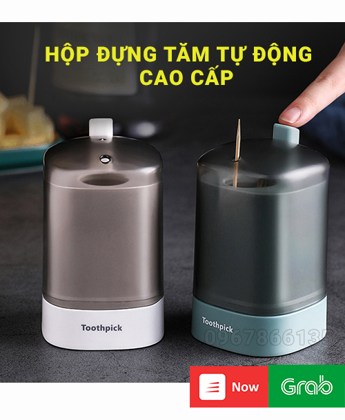 Hộp đựng tăm nhựa có nút bấm thông minh/ Hộp đựng tăm tự động có nút bấm tiện lợi