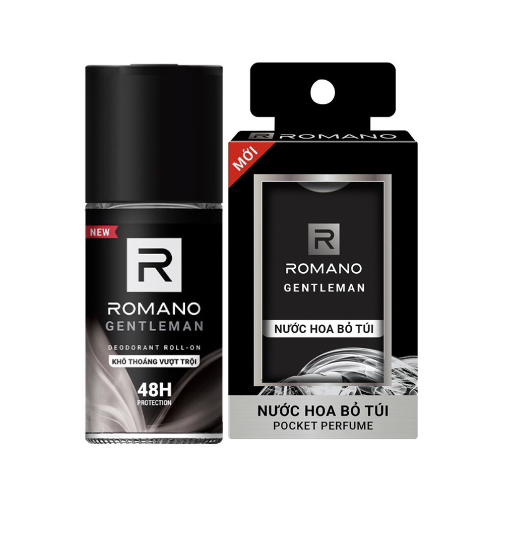 Combo Nước hoa bỏ túi Romano Gentleman 18ml Và lăn khử mùi Romano Gentleman 50ml